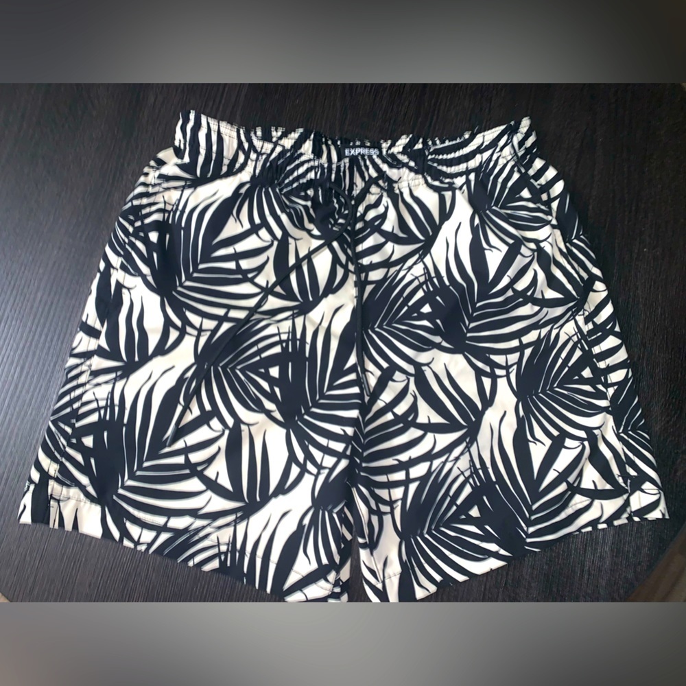 Express Shorts Men's Medium Drawstring Lined Swim Trunks